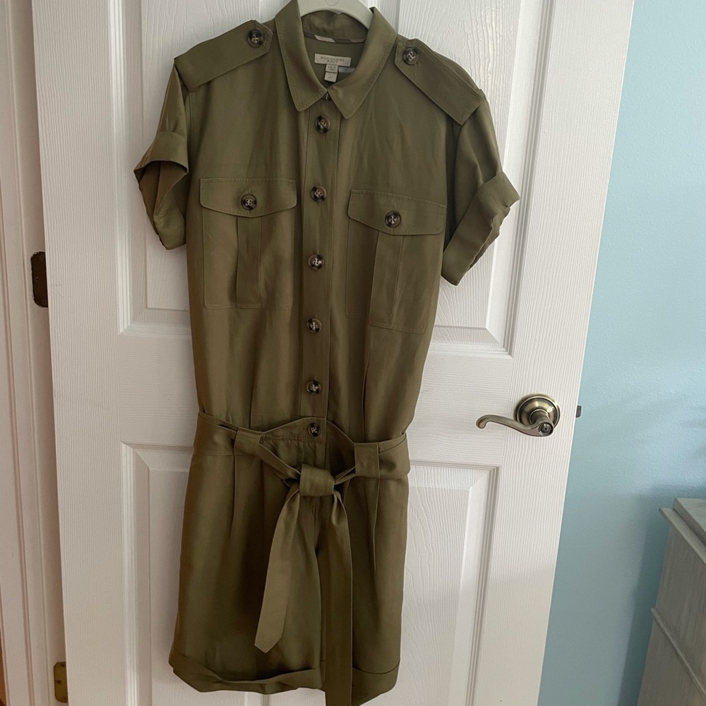 Burberry Brit Olive Green Button Down Romper